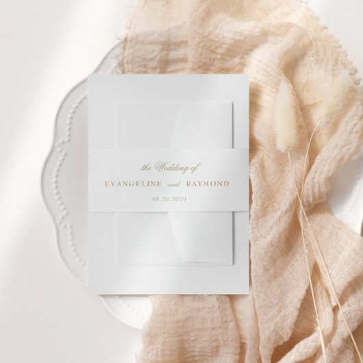 Bandeau De Faire-part Elegant Romantic Gold Script Wedding