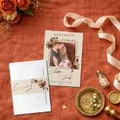 Bandeau De Faire-part Elegant Romantic Rusty Rose Autumn Wedding