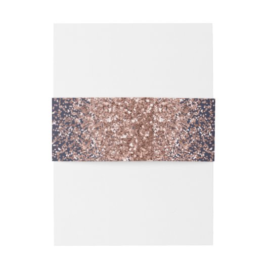 Bandeau De Faire-part Élégant Rose bleu foncé Mariage or (Dos Example)