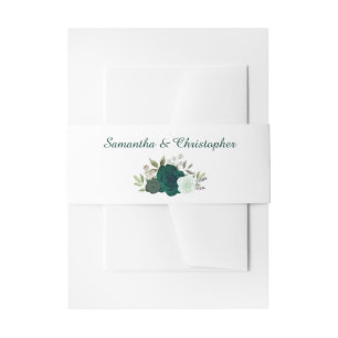 Bandeau De Faire-part Élégant Rose couleur vert émeraude Mariage