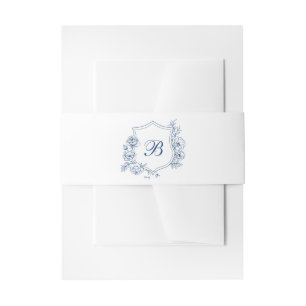 Bandeau De Faire-part Élégant Rose  Crest Mariage Monogramme