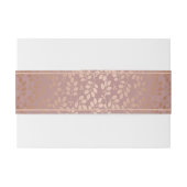 Bandeau De Faire-part Élégant rose Gradient Feuilles d'or (Dos exemple)