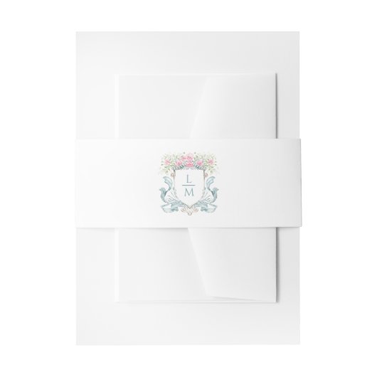 Bandeau De Faire-part Élégant Rose Monogram Crest Invitation (Devant example)