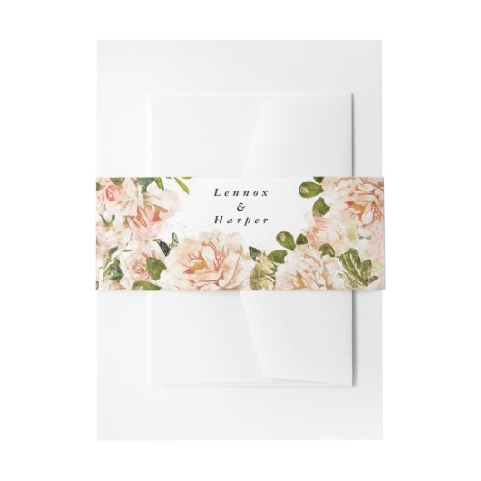 Bandeau De Faire-part Élégant Rose Romance Mariage (Devant example)