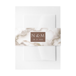 Bandeau De Faire-part Elégant rouille Aquarelle Mariage monogramme