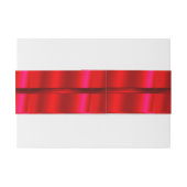 Bandeau De Faire-part Élégant ruban en satin rouge sur bande de ventre p (Dos exemple)