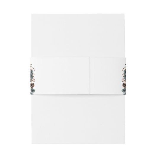 Bandeau De Faire-part Élégant Rustique Forêt Floral Pinecones Mariage (Dos Example)