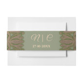 Bandeau De Faire-part Elégant Sage moderne vert & or classique mandala (Devant Example)