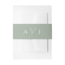 Elégant Sage Vert verdure Mariage Initiales