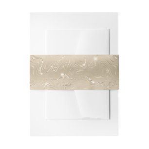 Bandeau De Faire-part Élégant Sandy Gold Faux Foil