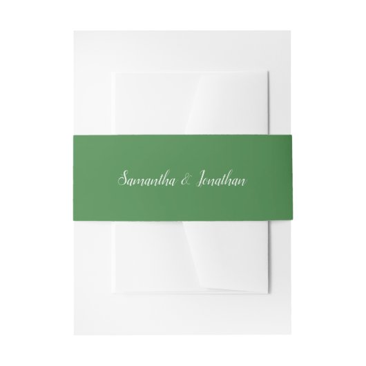 Bandeau De Faire-part Élégant script Calligraphie noir Sage Mariage vert (Devant example)