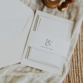 Bandeau De Faire-part Élégant script Mariage monogramme