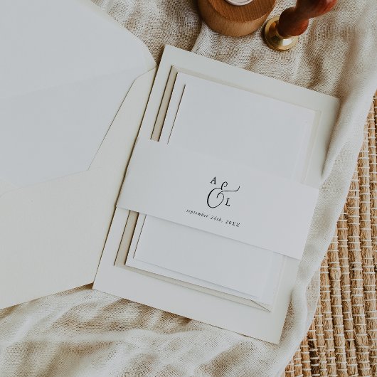 Bandeau De Faire-part Élégant script Mariage monogramme