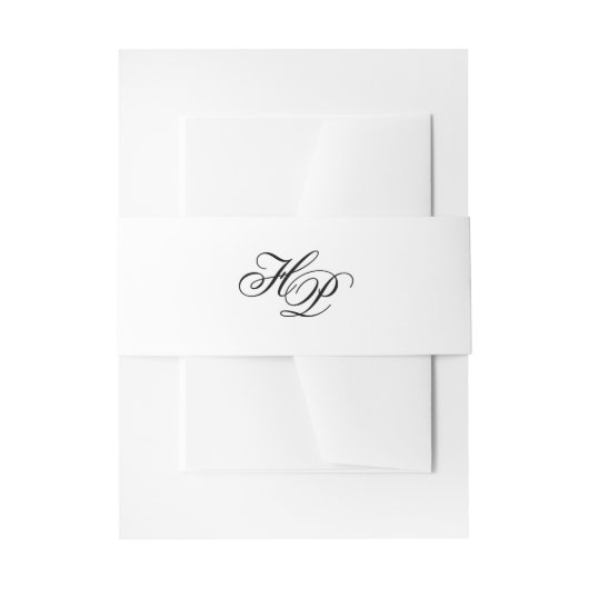 Bandeau De Faire-part Élégant Script Monogramme Initiales Mariage minima (Devant example)