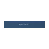 Bandeau De Faire-part Elégant Script Names Mariage bleu marine (Plat)