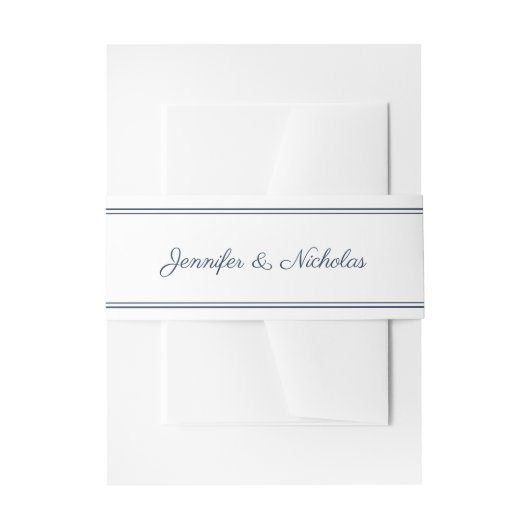 Bandeau De Faire-part Elegant Script Navy Blue Wedding (Devant example)