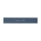 Bandeau De Faire-part Elegant Script Navy Bue Wedding (Plat)