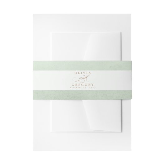 Bandeau De Faire-part Élégant script vert clair (Devant example)