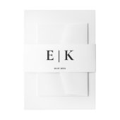 Bandeau De Faire-part Élégant Simple Noir Blanc Moderne Monogramme Maria (Devant example)