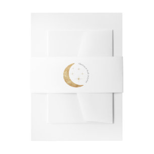 Bandeau De Faire-part Élégant simple or céleste Lune étoiles Mariage