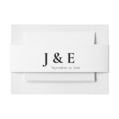 Bandeau De Faire-part Elégant thème Mariage noir et blanc (Devant Example)