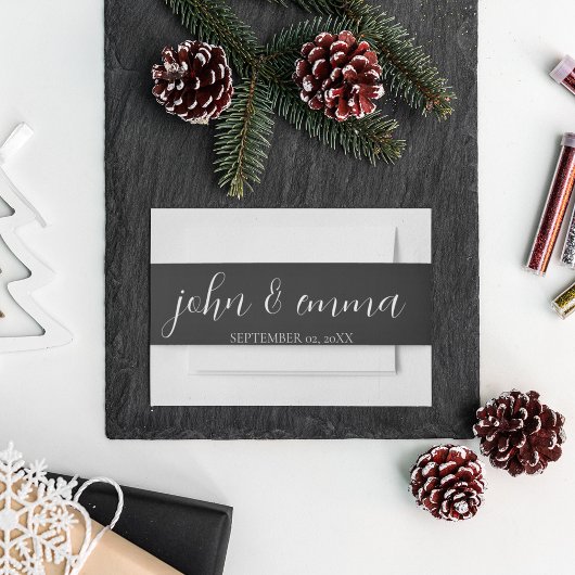 Bandeau De Faire-part Elégant thème Mariage noir et blanc