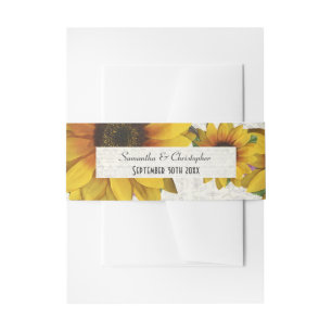 Bandeau De Faire-part Elégant tournesol jaune pays mariage floral