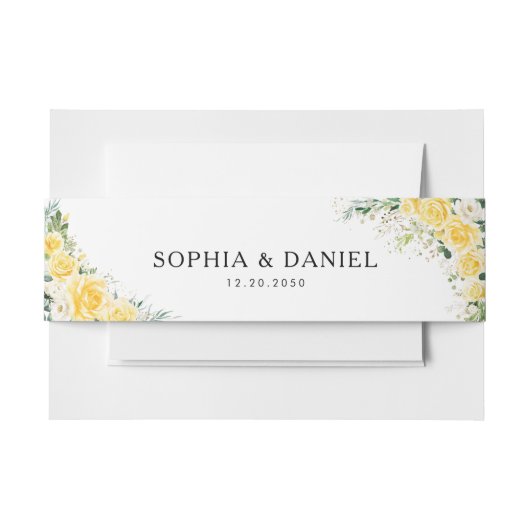 Bandeau De Faire-part Elegant Yellow The Wedding Of Invitation (Devant Example)