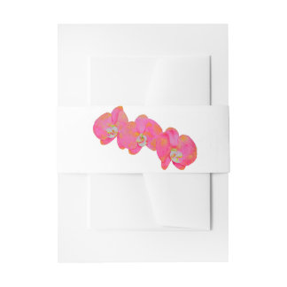 Bandeau De Faire-part Elégante aquarelle rose orchidées tropicale fleuri
