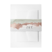 Bandeau De Faire-part Elégante aquarelle verte et grise | Or Rose (Devant example)