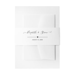 Bandeau De Faire-part Élégante calligraphie noire Mariage personnalisé