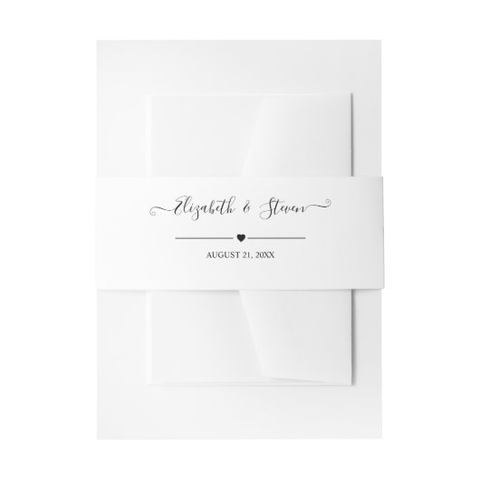 Bandeau De Faire-part Élégante calligraphie noire Mariage personnalisé (Devant example)