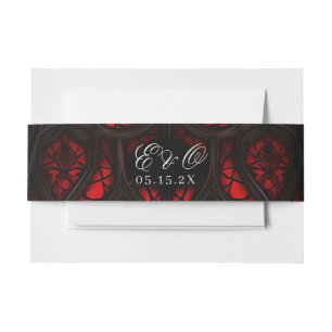 Bandeau De Faire-part Elégante cathédrale rouge et noire Mariage gothiqu