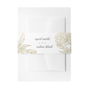 BANDEAU DE FAIRE-PART ÉLÉGANTE CLASSE LUXE GOLD FOIL MARIAGE FLORAL