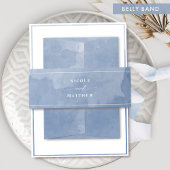 Bandeau De Faire-part Elégante couleur bleu azur, Mariage