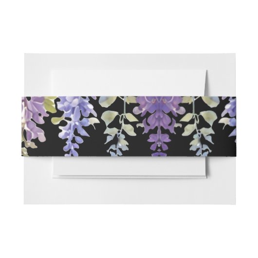 Bandeau De Faire-part Elégante glycine violette d'aquarelle violet fleur (Devant Example)