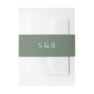 Bandeau De Faire-part Élégante invitation monogramme vert sauge