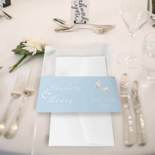 Bandeau De Faire-part Elégante Mariage Doves blanches