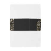 Bandeau De Faire-part Élégantes Fleurs d'or Chic (Dos Example)