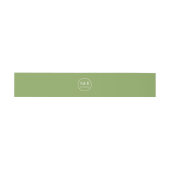 Bandeau De Faire-part Élégantes initiales mariage vert simple (Plat)