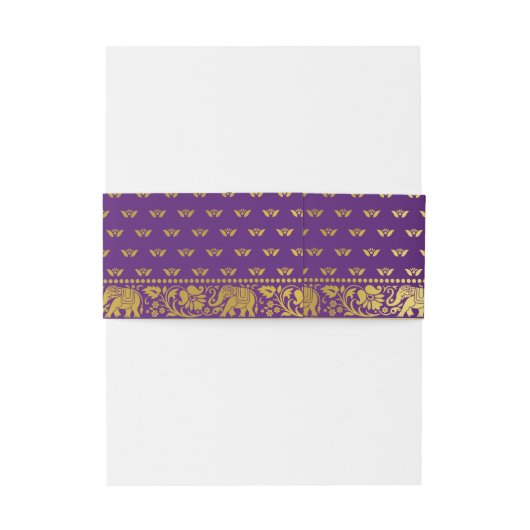 Bandeau De Faire-part Elephant, Lotus Flower et Mundap Arch Mariage (Dos Example)