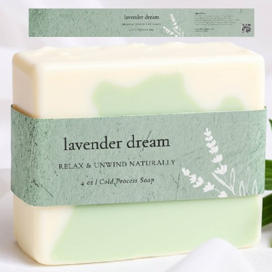 Bandeau De Faire-part Emballage de produit Sage Green Botanical Soap Wra