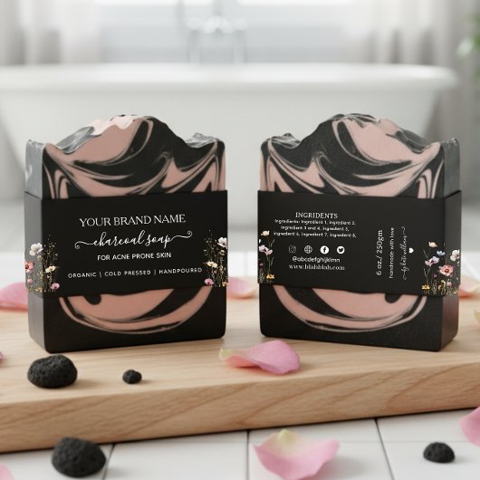 Bandeau De Faire-part Emballage de savon à base de savon à fleurs maison