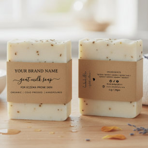 Bandeau De Faire-part Emballage de savon Kraft fait maison pour ceinture