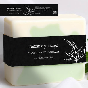 Bandeau De Faire-part Emballage du produit Enveloppement de savon noir b