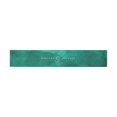 Bandeau De Faire-part Emerald Green Aquarelle & Mariage Or Monogramme (Plat)