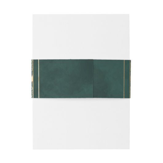 Bandeau De Faire-part Emerald Green & Faux Gold Tarot Mariage céleste (Dos Example)