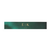 Bandeau De Faire-part Emerald Green & Gold Monogram Wedding (Plat)