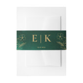 Bandeau De Faire-part Emerald Green & Gold Wildflowers Monogram Wedding (Devant example)