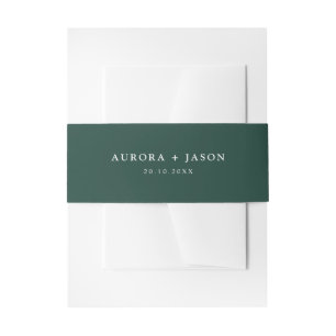 Bandeau De Faire-part Emerald Green initiales faire-part de mariage Bell